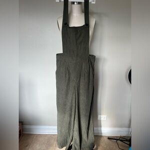 Cider Olive Green Corduroy Overalls